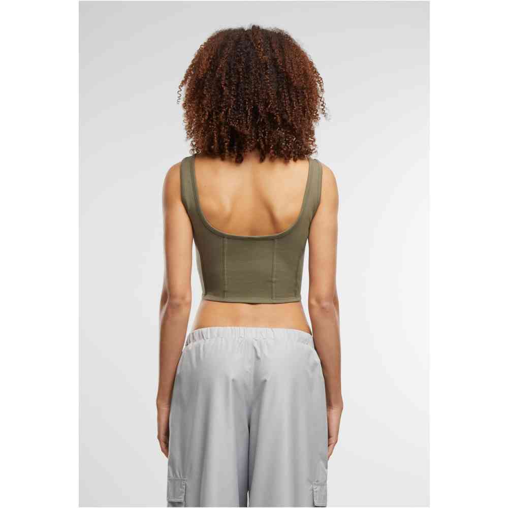 Urban Classics - Jersey corsage Ã„rmelloses Top - OlivgrÃ¼n